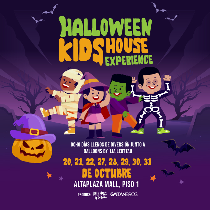 Plot promocional del evento KIDS HOUSE EXPERIENCE con precios y mapa.