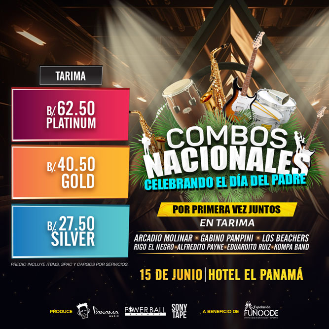 Plot promocional del evento COMBOS NACIONALES con precios y mapa.